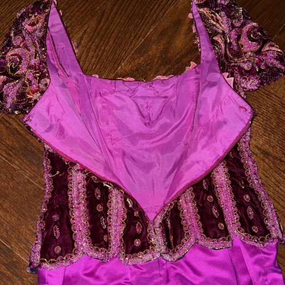 VINTAGE - UNBRANDED Hot Pink Fuchsia Long Dress Evening Gown Size 0-2 - Picture 11 of 11